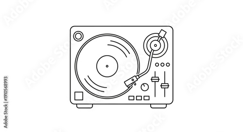 Turntable vinyl record player equipment.