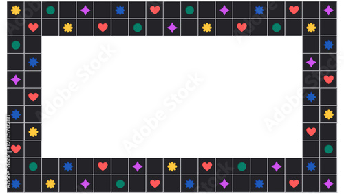 POPタイル風フレーム　黒