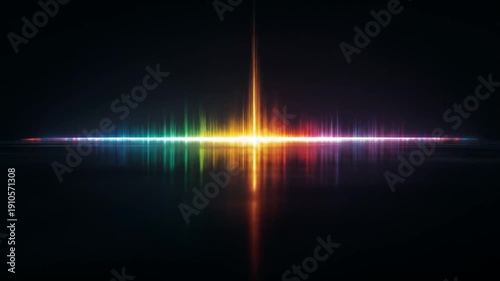 Vibrant audio spectrum visualizing sound waves on black background