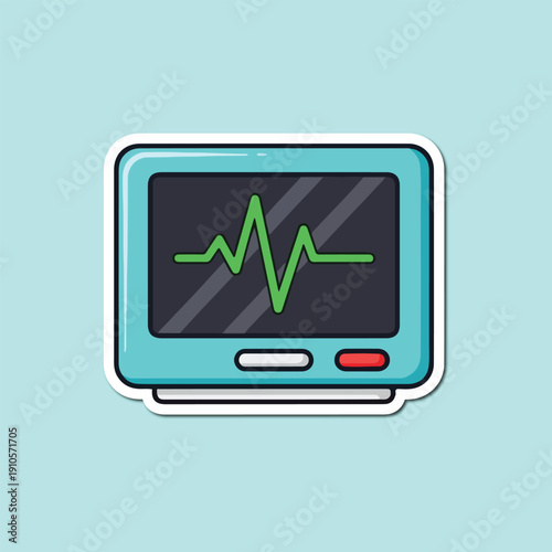 Vital Monitor: This image features a medical monitor displaying a green electrocardiogram (ECG) waveform, capturing the essence of life and health