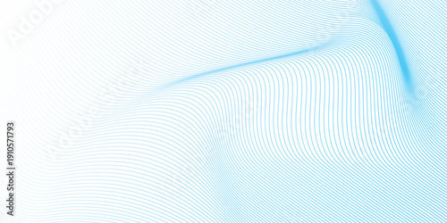 Abstract blue gradient flowing wave lines on white background. Suitable for banners, covers, posters, websites, presentations, brochures, flyers