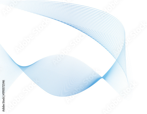 曲線・流線・ウェーブ背景　青