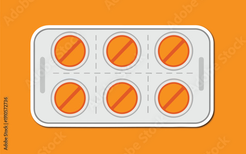 Pill blister pack: A close-up view of a sealed blister pack of pills, suggesting concepts of healthcare, treatment, and medication.