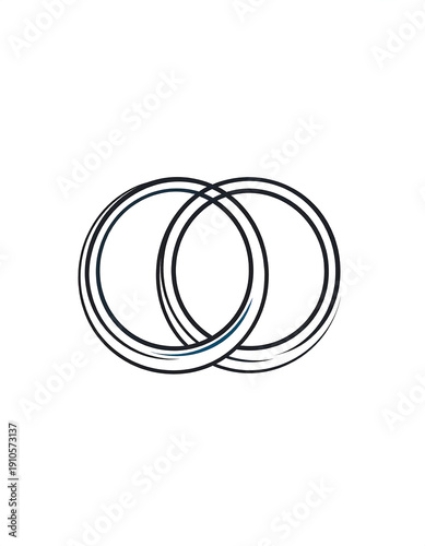 Wallpaper Mural Two intertwined, stylized circles overlapping, creating infinity symbol feel Torontodigital.ca