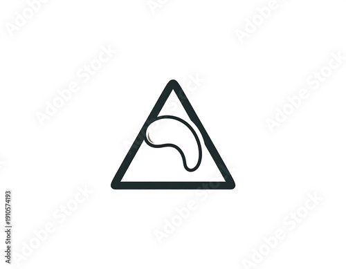 Wallpaper Mural Triangle outline contains bean-like shape. Line art. Minimalist Torontodigital.ca