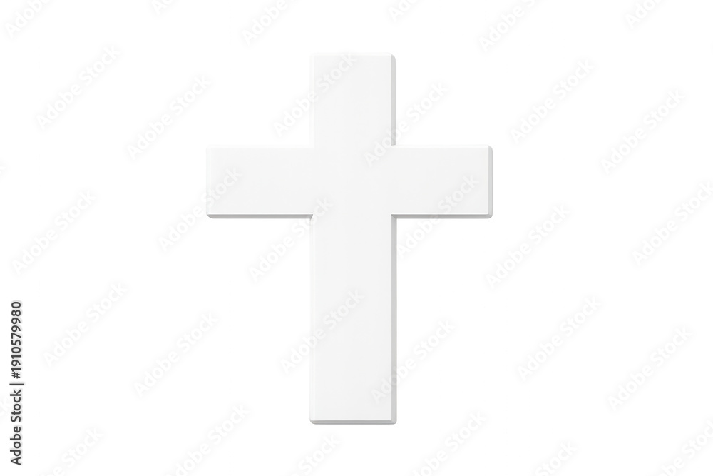 Fototapeta premium White christian cross representing faith, spirituality, and religious devotion. Ready for use with a transparent background