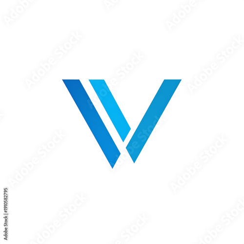 Free Download Abstract blue V form; stacked lines create dynamic, triangular shape on a white background - GFXLoad