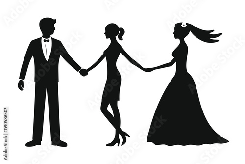 bride and groom silhouettes