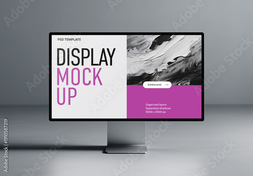 Realistic Desktop Screen Mockup for Web Design Portfolio Showcase