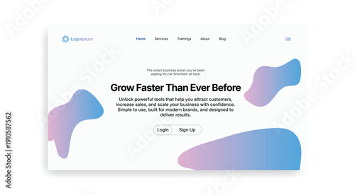 Modern Website Design: A contemporary website mockup showcasing a clean, user-friendly interface with an emphasis on visual appeal.