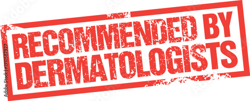 Recommended By Dermatologists. Vector Red Rubber Stamp.