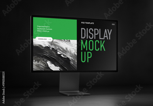 Realistic Desktop Screen Mockup for Web Design Portfolio Showcase
