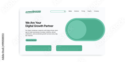 Digital Growth Partner Website: Clean, modern website design promoting digital growth partnership. show simplicity and user-friendly interface. 