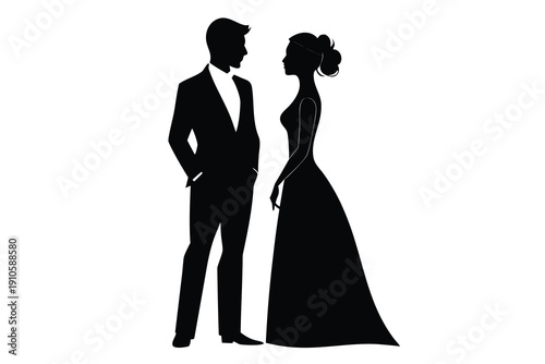 silhouette of a bride