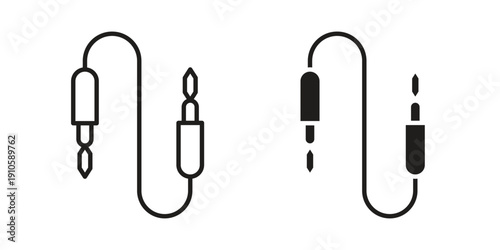 Audio Cable icon. simple thin line icon vector illustration pack on white