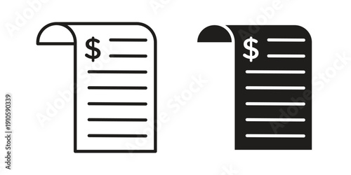 Billing icon. simple thin line icon vector illustration pack on white