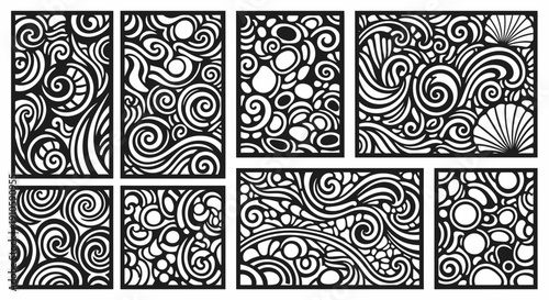 Organic Swirl Pattern Screen Panels for Decorative CNC Laser Cutting