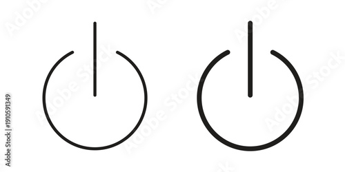 Button on off icon. simple thin line icon vector illustration pack on white