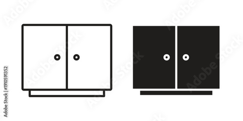 Cabinet icon. simple thin line icon vector illustration pack on white