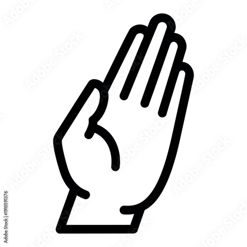 Hand showing five fingers in stop gesture