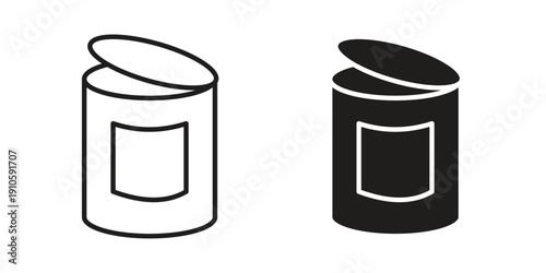 Canned food icon. simple thin line icon vector illustration pack on white
