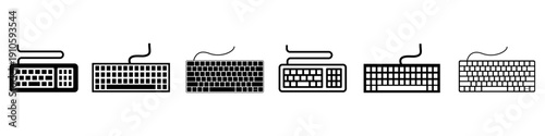 Keypad vector icon set. PC keyboard Illustration sign collection. QWERTY keyboard symbol. Computer keyboard logo.