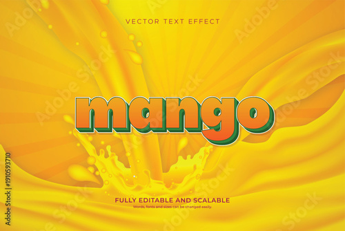 Vibrant Mango Juice Editable Summer Text Effect with Liquid Splashes