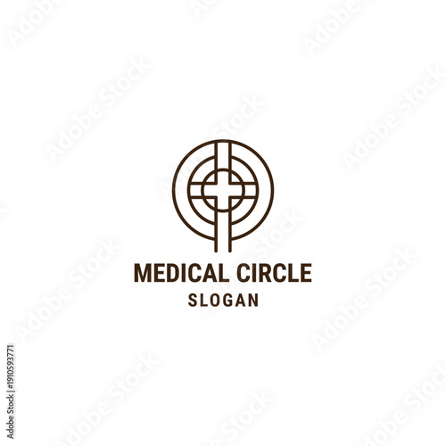 Medical circle logo template vector illustration design