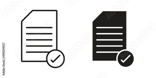 Document accepted icon. simple thin line icon vector illustration pack on white
