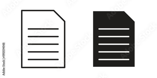 Document icon. simple thin line icon vector illustration pack on white