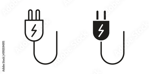Electric plug icon. simple thin line icon vector illustration pack on white