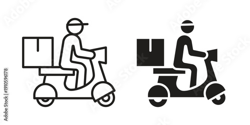 Food delivery icon. simple thin line icon vector illustration pack on white