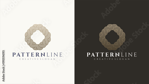 Modern Celtic Knot Logo with Elegant Round Shape for Luxury Boutique and Star Hotel Branding Vector Template Illustration