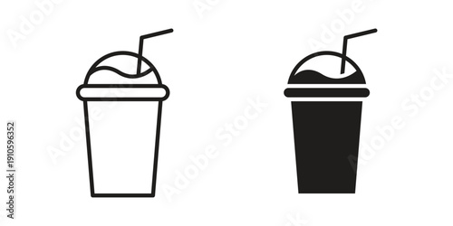 Frappe icon. simple thin line icon vector illustration pack on white