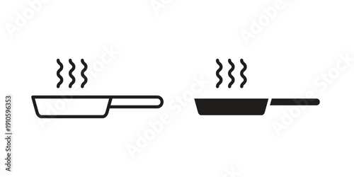 Frying pan icon. simple thin line icon vector illustration pack on white