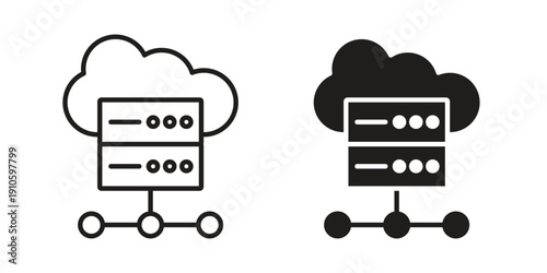 Hosting icon. simple thin line icon vector illustration pack on white