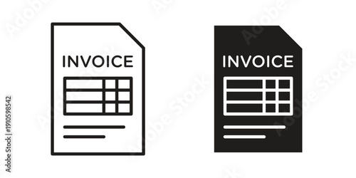 Invoice icon. simple thin line icon vector illustration pack on white
