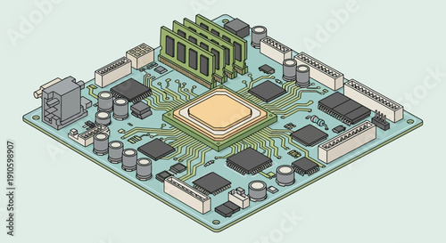 Central Processing Unit Computer Microchip Circuit Board.