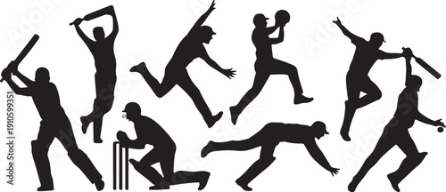 Cricket silhouettes 