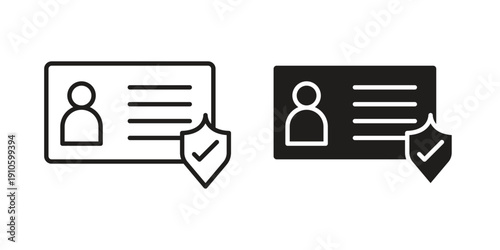 KYC icon. simple thin line icon vector illustration pack on white