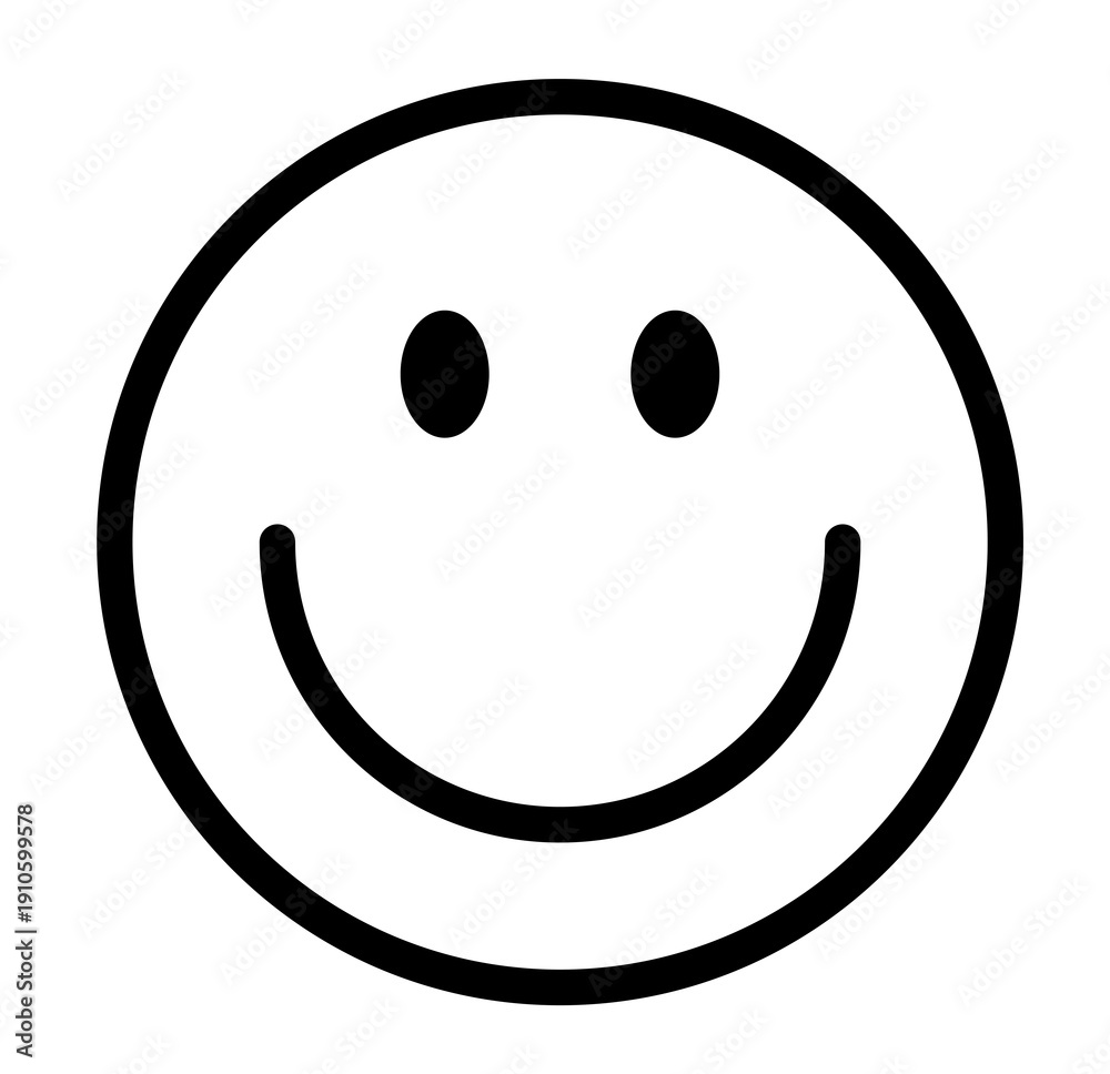 Fototapeta premium Simple Black Smile Face Icon isolated on transparent background 