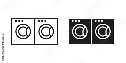 Laundry icon. simple thin line icon vector illustration pack on white