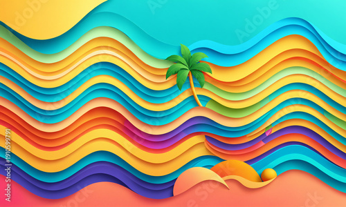 abstract wavy background wi...