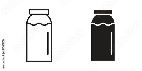 Milk bottle icon. simple thin line icon vector illustration pack on white