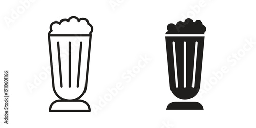 Milk shake icon. simple thin line icon vector illustration pack on white