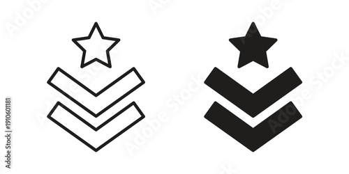 Military rank badge icon. simple thin line icon vector illustration pack on white