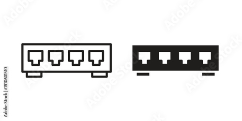 Network switch icon. simple thin line icon vector illustration pack on white