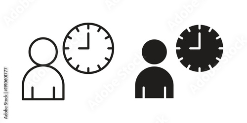 Office hours icon. simple thin line icon vector illustration pack on white