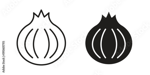 Onion icon. simple thin line icon vector illustration pack on white