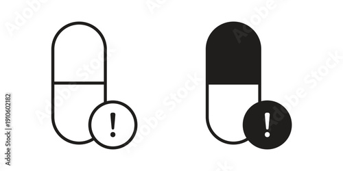 Overdose icon. simple thin line icon vector illustration pack on white